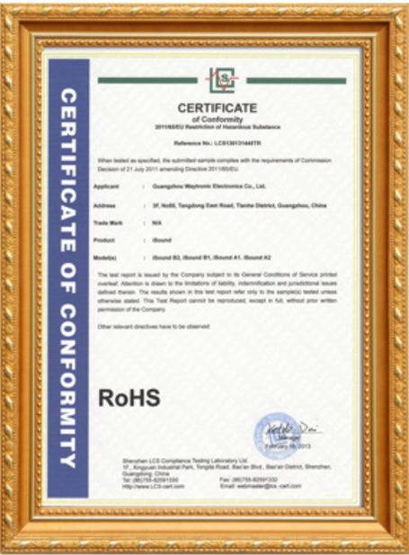 Porcellana Shenzhen Huahao Gaosheng Technology Co., Ltd Certificazioni